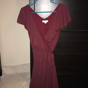 DONATED- Burgundy wrap dress